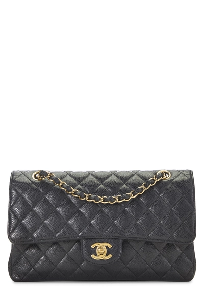 Chanel Black Quilted Caviar Classic Double Flap Medium