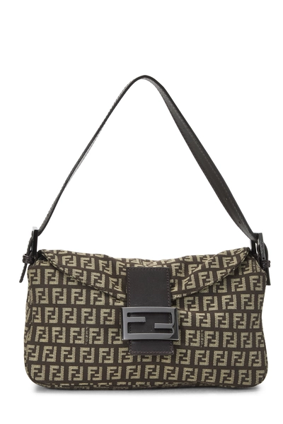Fendi Brown Zucchino Canvas Shoulder Bag