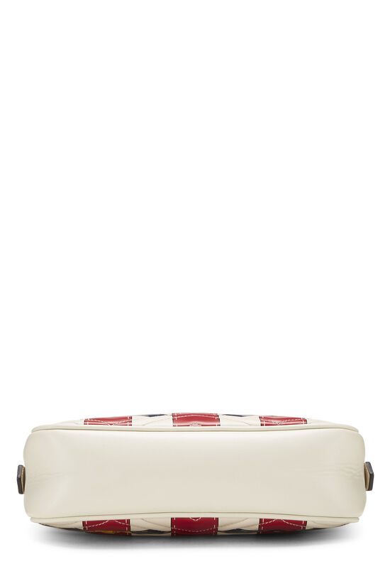 White Leather Trompe L'Oeil 'GG' Marmont Crossbody Bag, , large image number 6