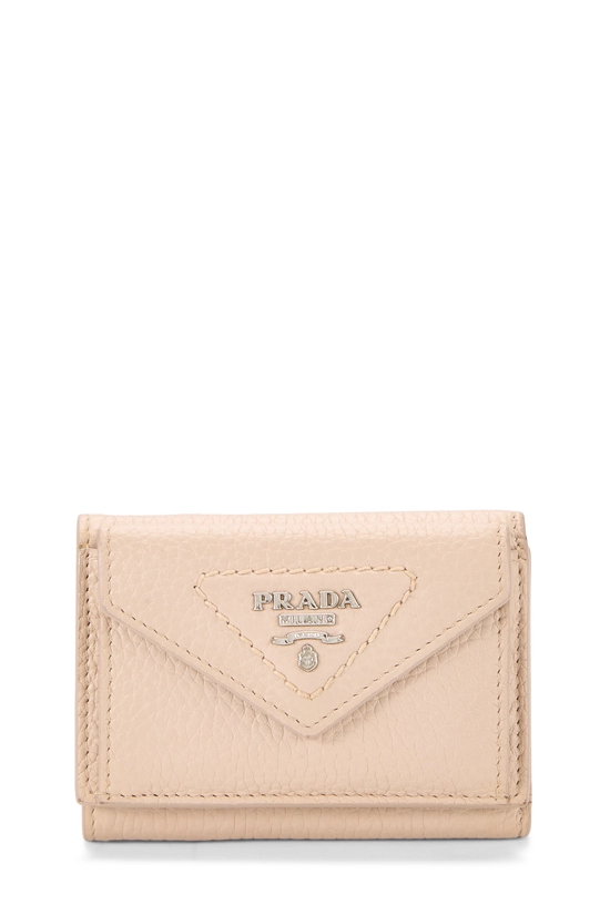 Pink Vitello Daino Compact Wallet, , large image number 0