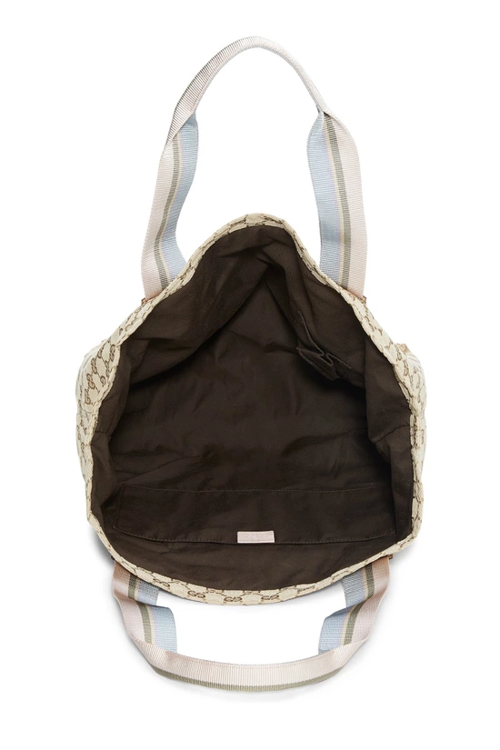 Pink GG Canvas Flat Web Tote, , large image number 5