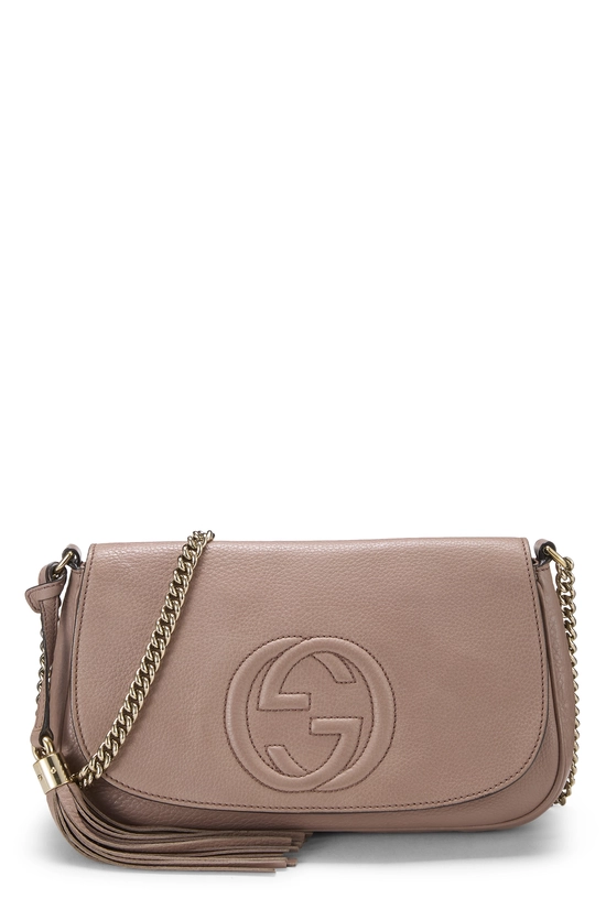 Pink Grained Leather Soho Chain Flap Crossbody, , large image number 0