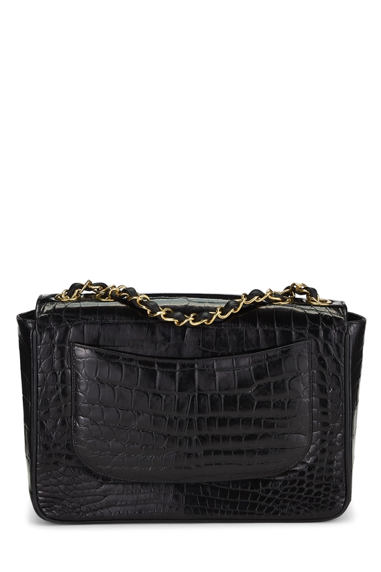 Pre-Owned Black Alligator Half Flap Jumbo Q6B02702K4003