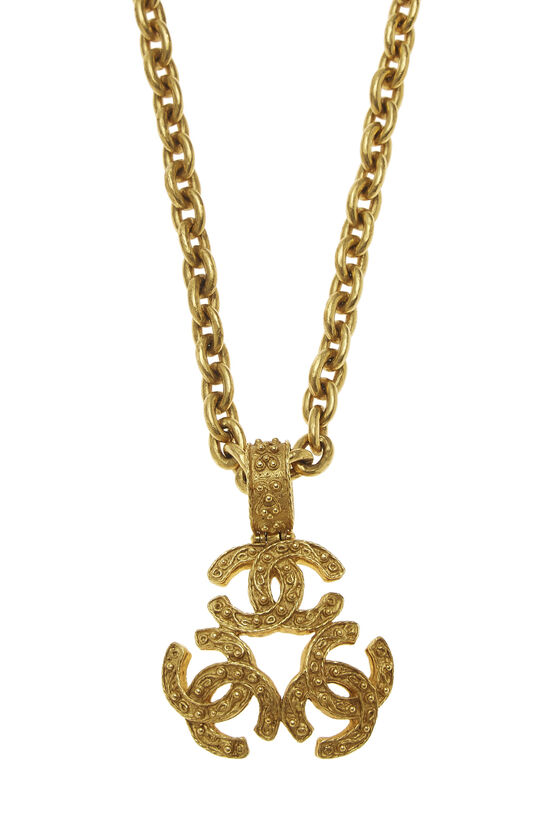 Chanel Vintage - CC Rhinestone Necklace - Gold - Necklace Chanel
