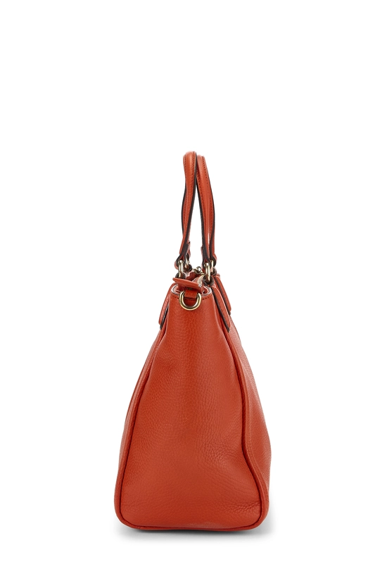 Orange Grained Leather Soho Top Handle Bag, , large image number 2