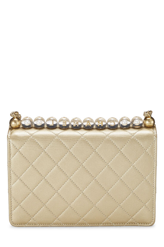 Chanel Lambskin Quilted Chevron Diamond CC Wallet On Chain WOC Gold