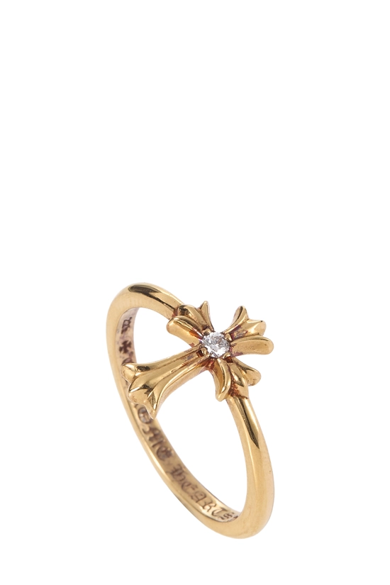 Gold Diamond Cross Ring, , large image number 0