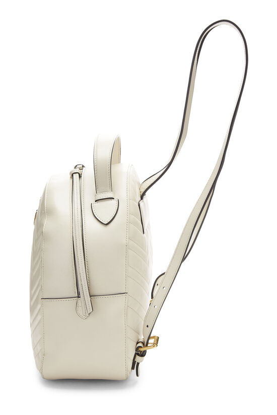 White Leather 'GG' Marmont Backpack, , large image number 2