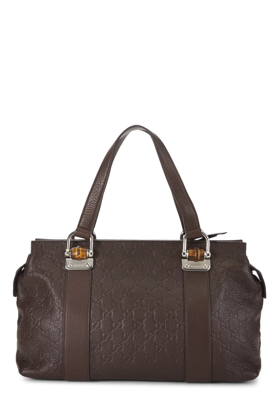 Brown Guccissima Bamboo Bar Tote, , large image number 3