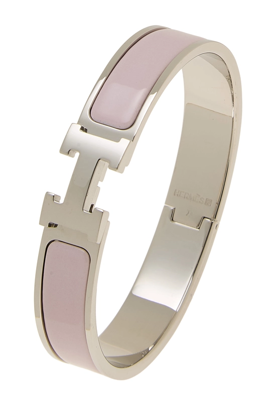 Pink Enamel Clic-Clac 'H' Bracelet Narrow, , large image number 0
