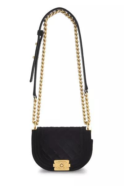 Chanel Black Velvet Boy Messenger Mini