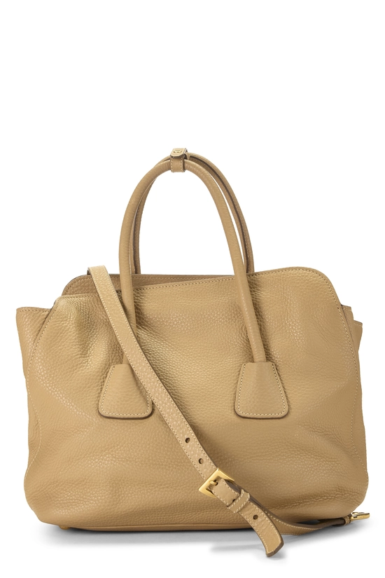 Beige Vitello Daino Convertible Top Handle Tote, , large image number 3