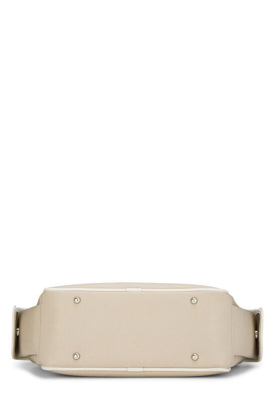 White Nylon Check Satchel Handbag Small, , large image number 4