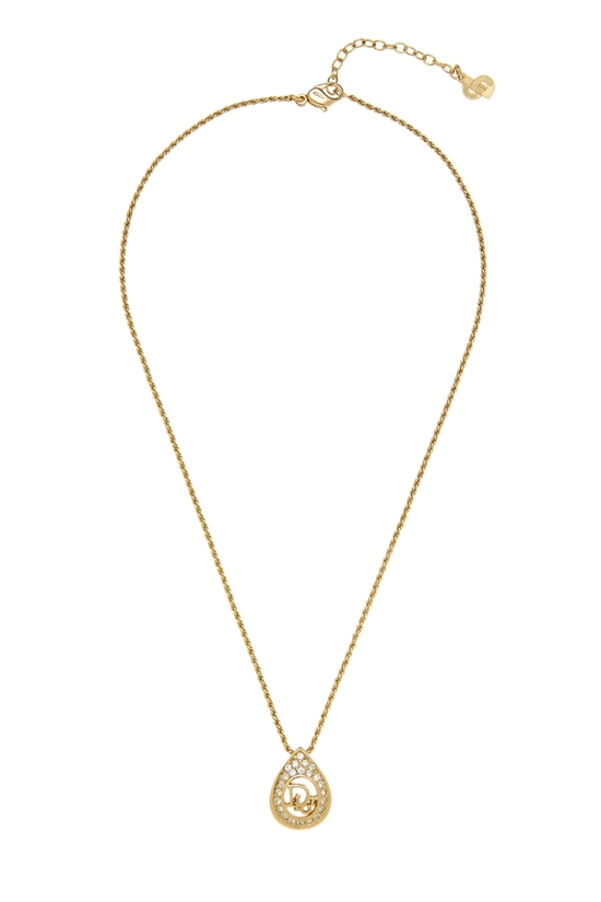 Gold Crystal Logo Necklace, , large image number 0