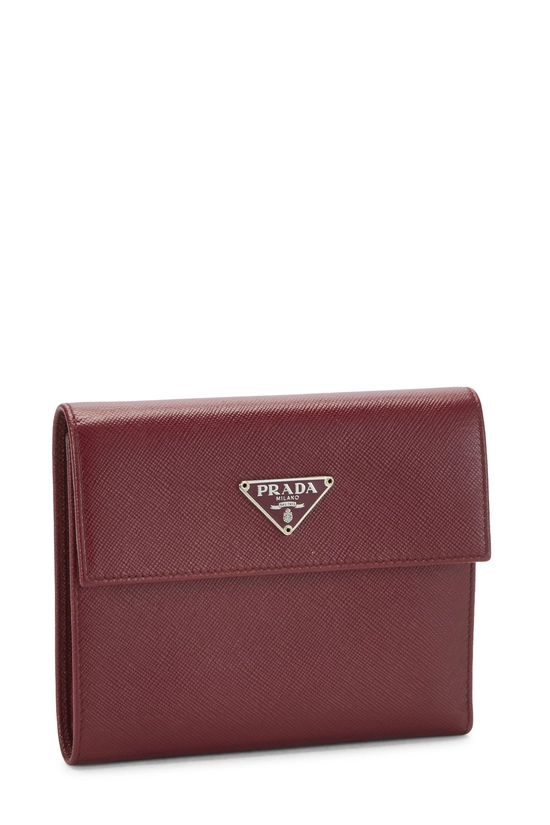 Burgundy Saffiano Snap Compact Wallet, , large image number 1