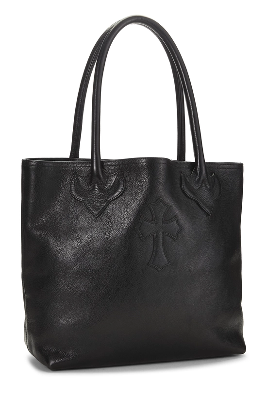 Black Leather Cross Patch Tote, , large image number 1