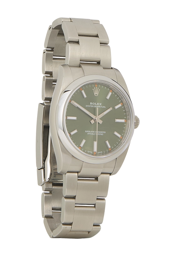 Green Stainless Steel Oyster Perpetual 114200 34mm, , large image number 0