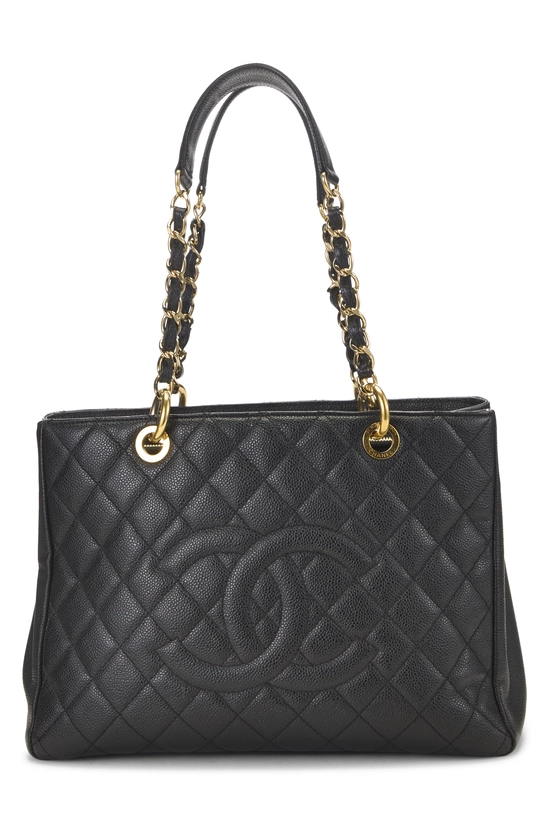 Black Quilted Caviar Grand Shopping Tote (GST), , large image number 0