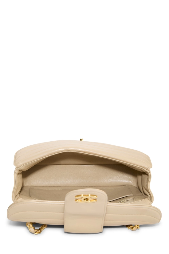 Beige Quilted Lambskin Double Round Flap Small, , large image number 5