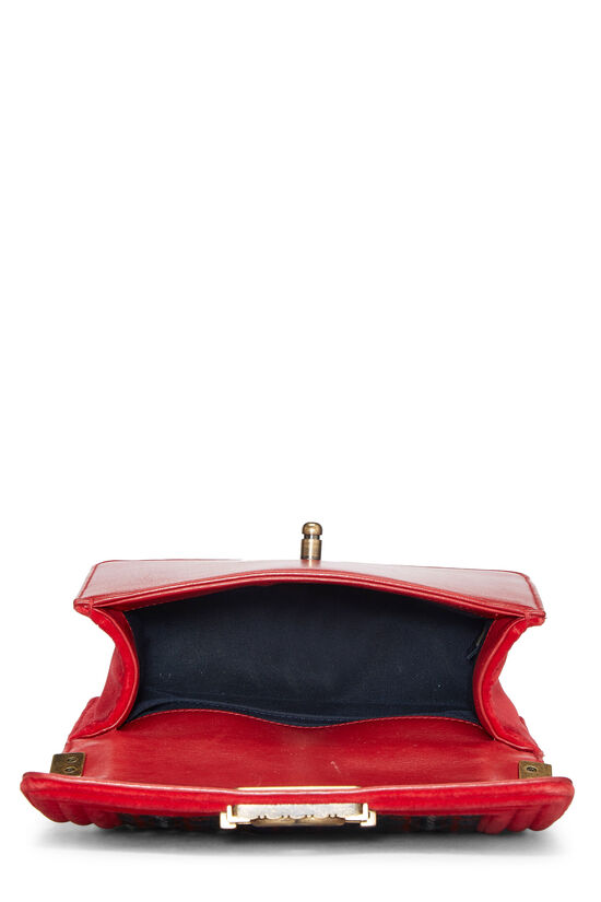 Chanel Paris-Edinburgh Red Tartan Velvet Boy Bag Small Q6B2LF39RH000