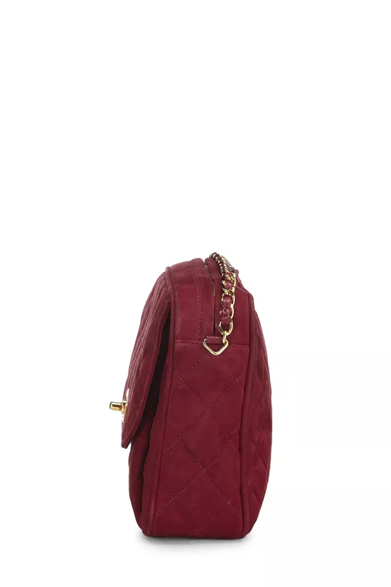 Red Quilted Suede Pocket Camera Bag Medium, , large image number 2