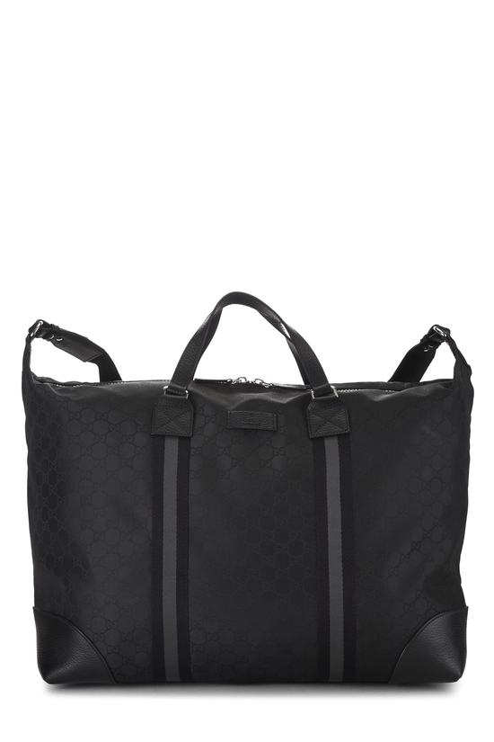 Black GG Nylon Duffle Bag XL, , large image number 0