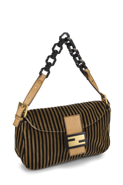 Brown Velour Shoulder Bag, , large