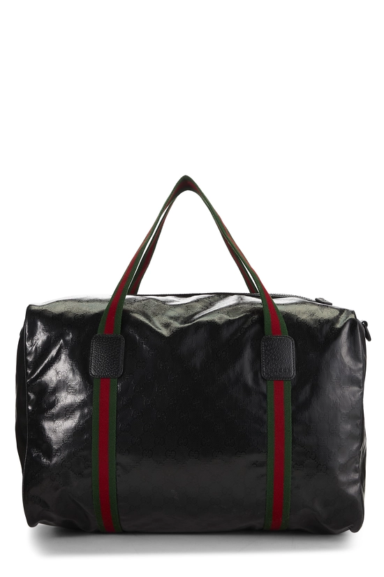 Black GG Crystal Canvas Duffle Bag XL, , large image number 0