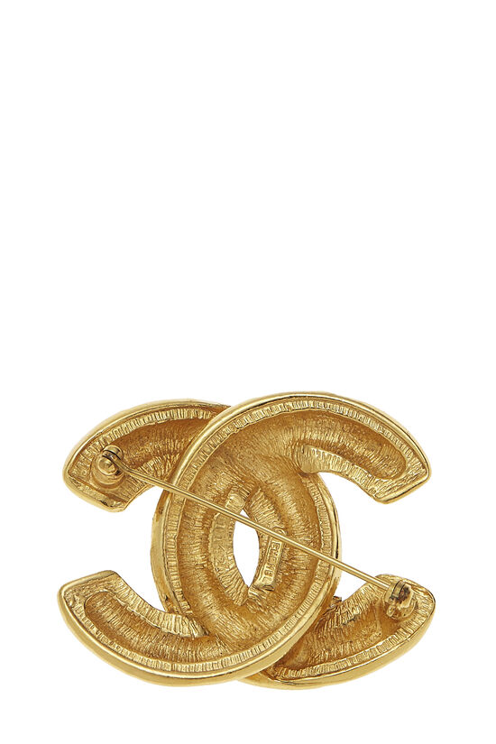 Gold Quilted 'CC' Pin Medium, , large image number 1
