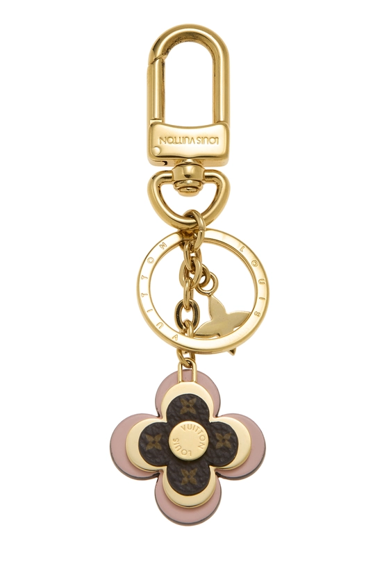 Pink & Gold Blooming Flowers Bag Charm BB, , large image number 0