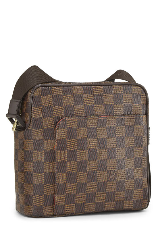 Louis Vuitton Unisex Messenger Bag Damier Ebene Canvas Leather