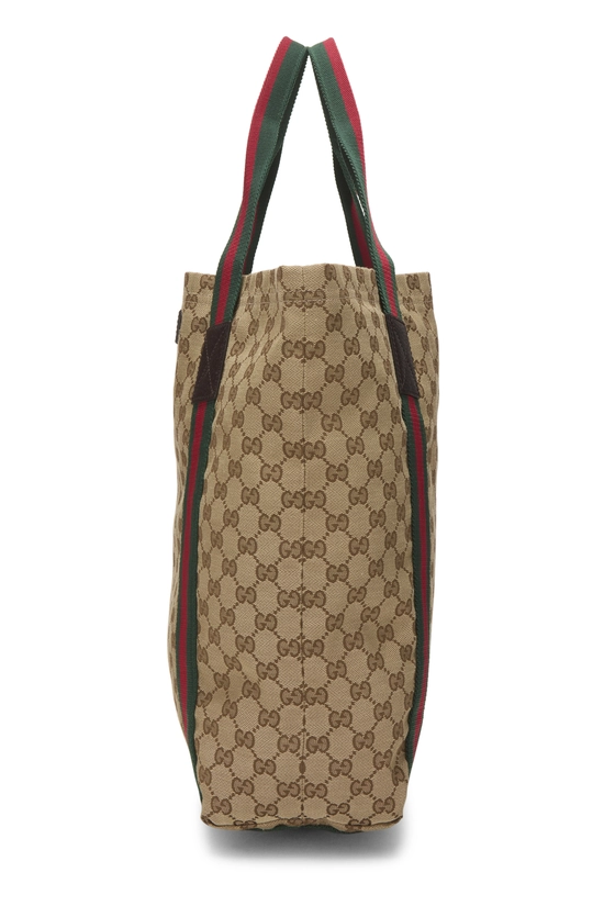 Original GG Canvas Flat Web Tote, , large image number 2
