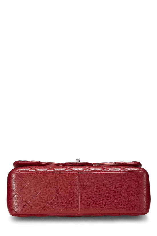 Chanel Red Quilted Caviar New Classic Double Flap Jumbo Q6BAQP0FR4017