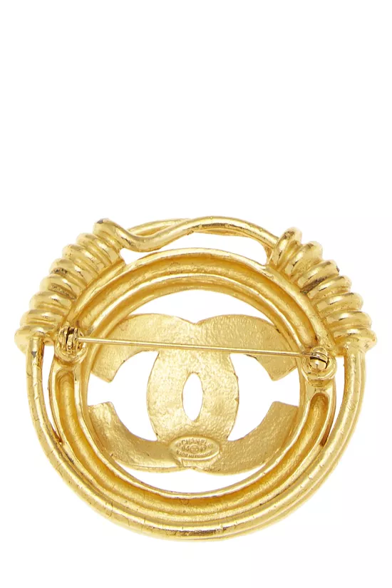 Gold 'CC' Spring Border Pin, , large image number 1