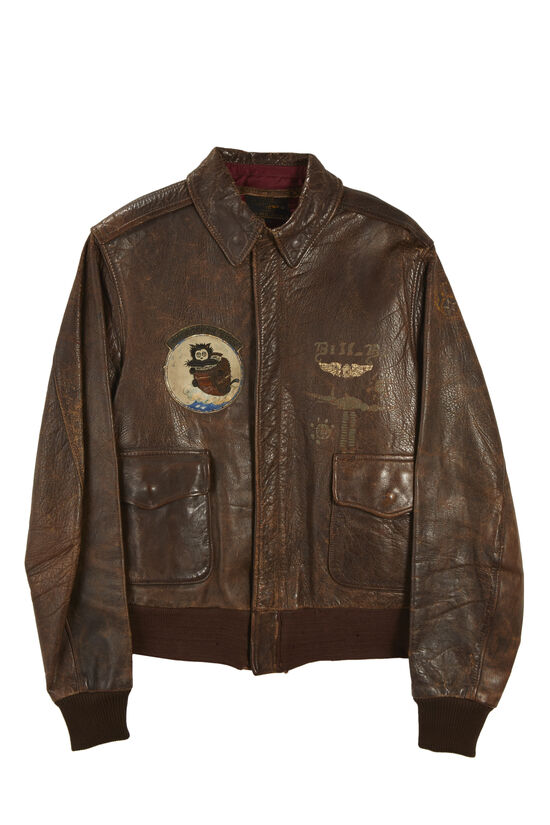 Brown Leather WWII Leather Flight Jacket, , large image number 0