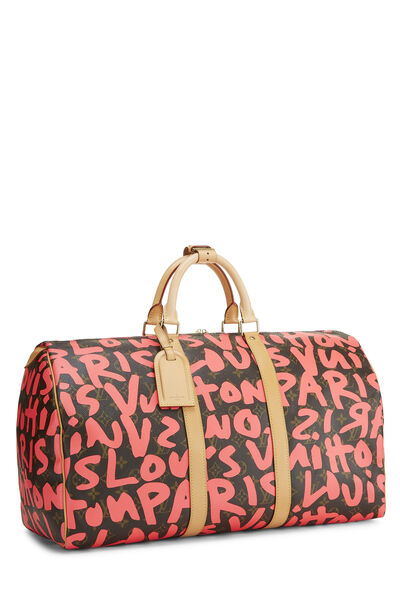Stephen Sprouse x Louis Vuitton Pink Monogram Graffiti Keepall 50, , large