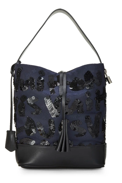 Louis Vuitton Navy Satin Spotlight Bucket Bag