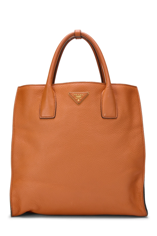 Orange Vitello Daino Convertible Handbag, , large image number 0