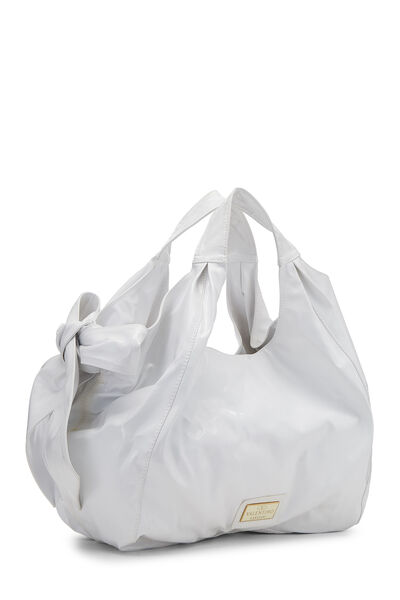 White Lacca Bow Hobo, , large