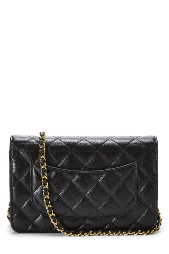 Black Caviar Classic Quilted Wallet On Chain (WOC), , large image number 3