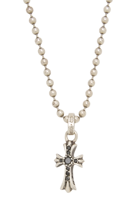 Silver Diamond Cross Necklace, , large image number 1