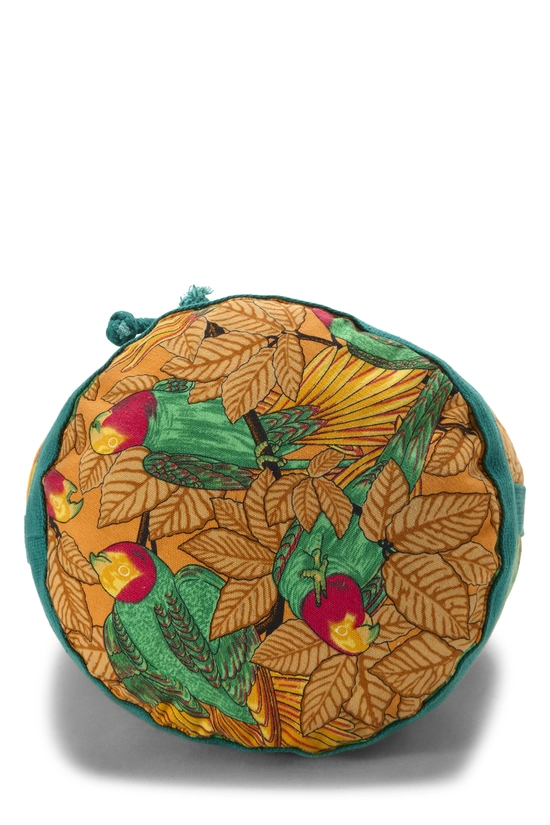 Yellow Les Perroquets Canvas Drawstring Shoulder Bag, , large image number 4