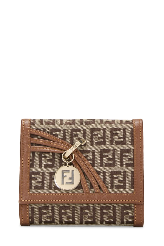 Brown Zucchino Canvas Compact Wallet, , large image number 0