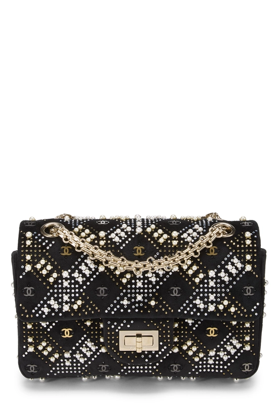 Paris-Salzburg Black Velvet Embellished 2.55 Reissue Flap 224, , large image number 0