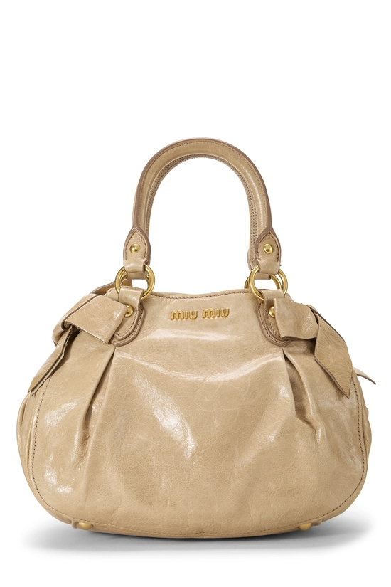 良デザイン◎ 19s mercibeaucoup ミツドコート N1699 Pre-Owned Beige Calfskin Convertible Handbag QLBFLV3PIB001