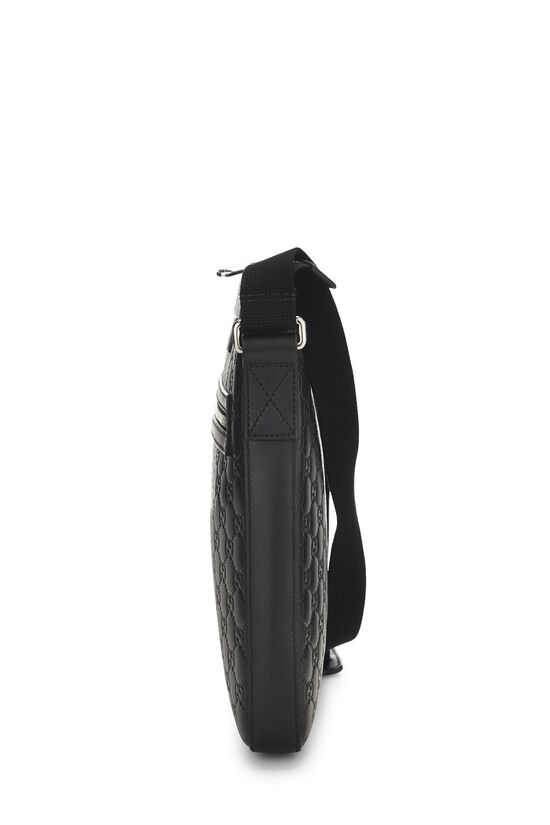 Black Guccissima Leather Flat Messenger Bag, , large image number 2