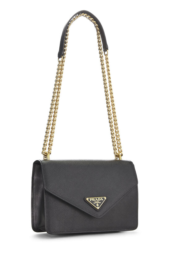 Black Saffiano Leather Envelope Shoulder Bag, , large image number 1