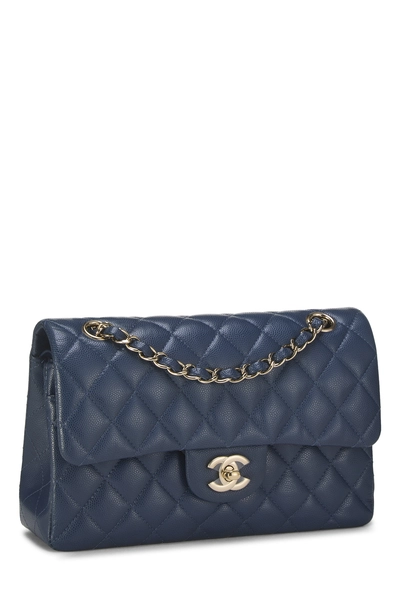 Chanel Blue Quilted Caviar Classic Double Flap Small — photo 2