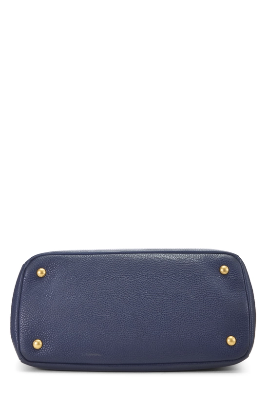 Blue Vitello Daino Convertible Top Handle Bag, , large image number 4