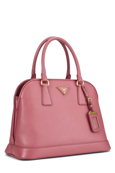 Pink Saffiano Convertible Dome Handbag, , large
